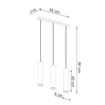 Viseći luster na sajli LAGOS 3xGU10/10W/230V zlatni