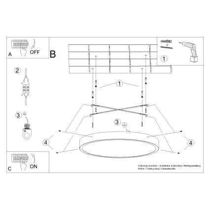 LED plafonsko svetlo ONYX LED/48W/230V prečnika 60 cm belo