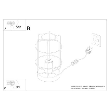 Stona lampa GOTTO 1xE27/15W/230V crna/buk
