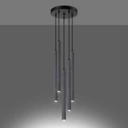 Luster na lanku PASTELO 5xG9/8W/230V beton