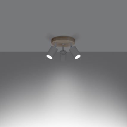 Stropna spot svetiljka VERDO 3xGU10/10W/230V bela/bukva