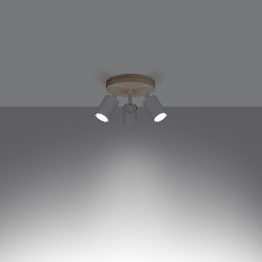 Stropna spot svetiljka VERDO 3xGU10/10W/230V bela/bukva