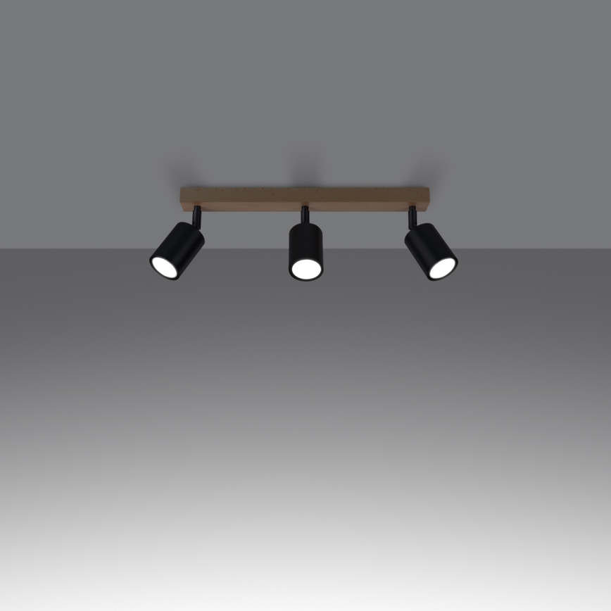 Spot svetiljka VERDO 3xGU10/10W/230V crna/bukva