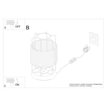 Stona lampa GIZUR 1xE27/15W/230V