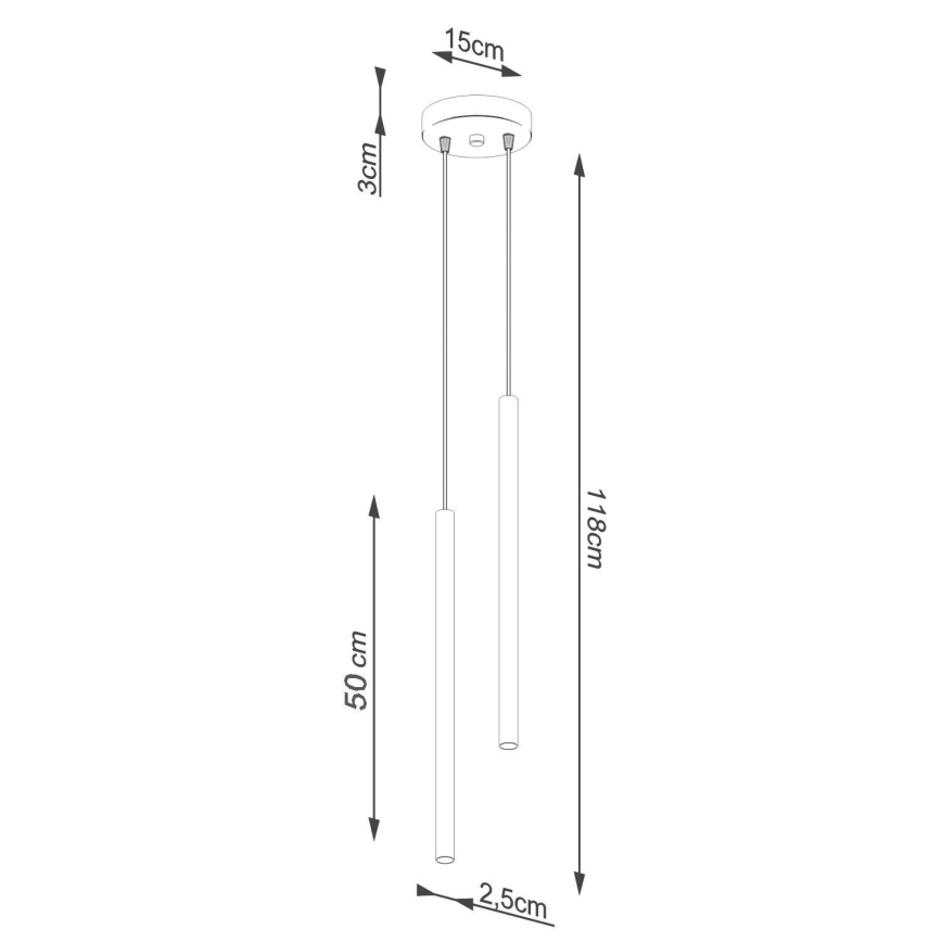 Luster na sajli PASTELO 2xG9/8W/230V bela