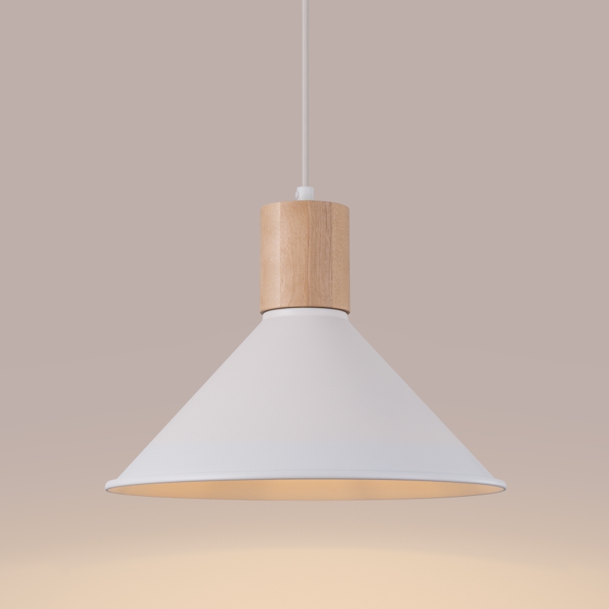 Luster na sajli JAGA 1xE27/15W/230V, prečnik 30 cm, beo