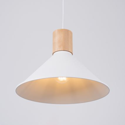 Luster na sajli JAGA 1xE27/15W/230V, prečnik 30 cm, beo