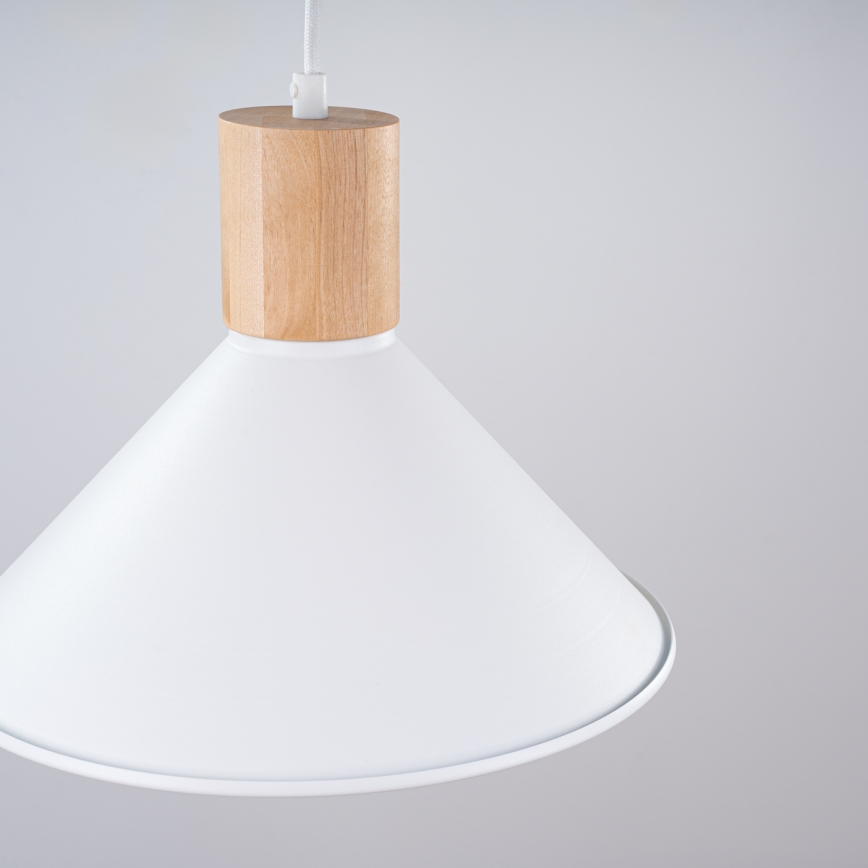Luster na sajli JAGA 1xE27/15W/230V, prečnik 30 cm, beo