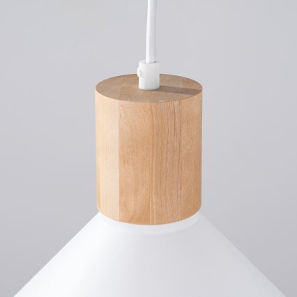 Luster na sajli JAGA 1xE27/15W/230V, prečnik 30 cm, beo