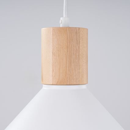 Luster na sajli JAGA 1xE27/15W/230V, prečnik 30 cm, beo