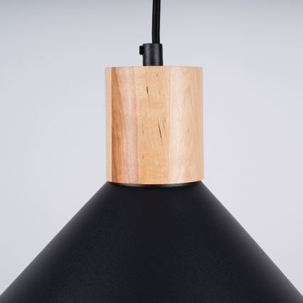 Luster na sajli JAGA 1xE27/15W/230V, prečnik 30 cm, crna