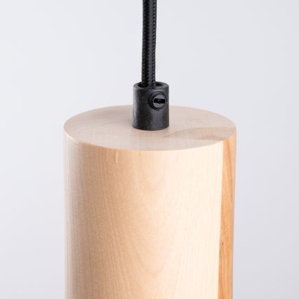 Luster na sajli JAGA 1xE27/15W/230V, prečnik 30 cm, crna