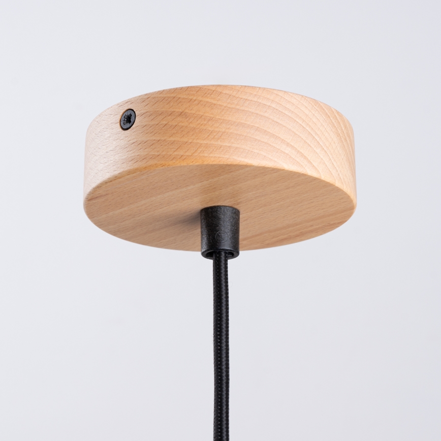 Luster na sajli JAGA 1xE27/15W/230V, prečnik 30 cm, crna