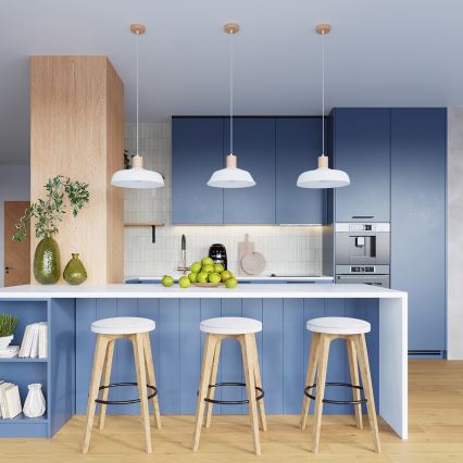 Luster na sajli INDY 1xE27/15W/230V, prečnik 38 cm, bela