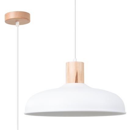 Luster na sajli INDY 1xE27/15W/230V, prečnik 38 cm, bela