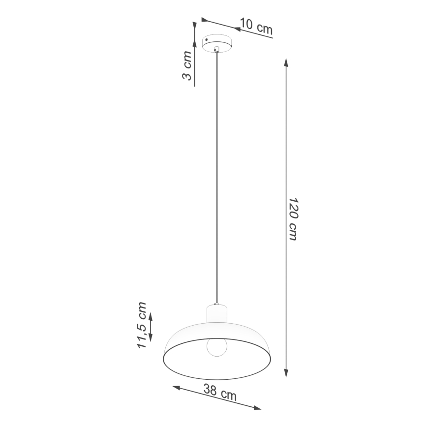 Luster na sajli INDY 1xE27/15W/230V, prečnik 38 cm, bela