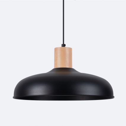Luster na sajli INDY 1xE27/15W/230V, prečnik 38 cm, crne boje