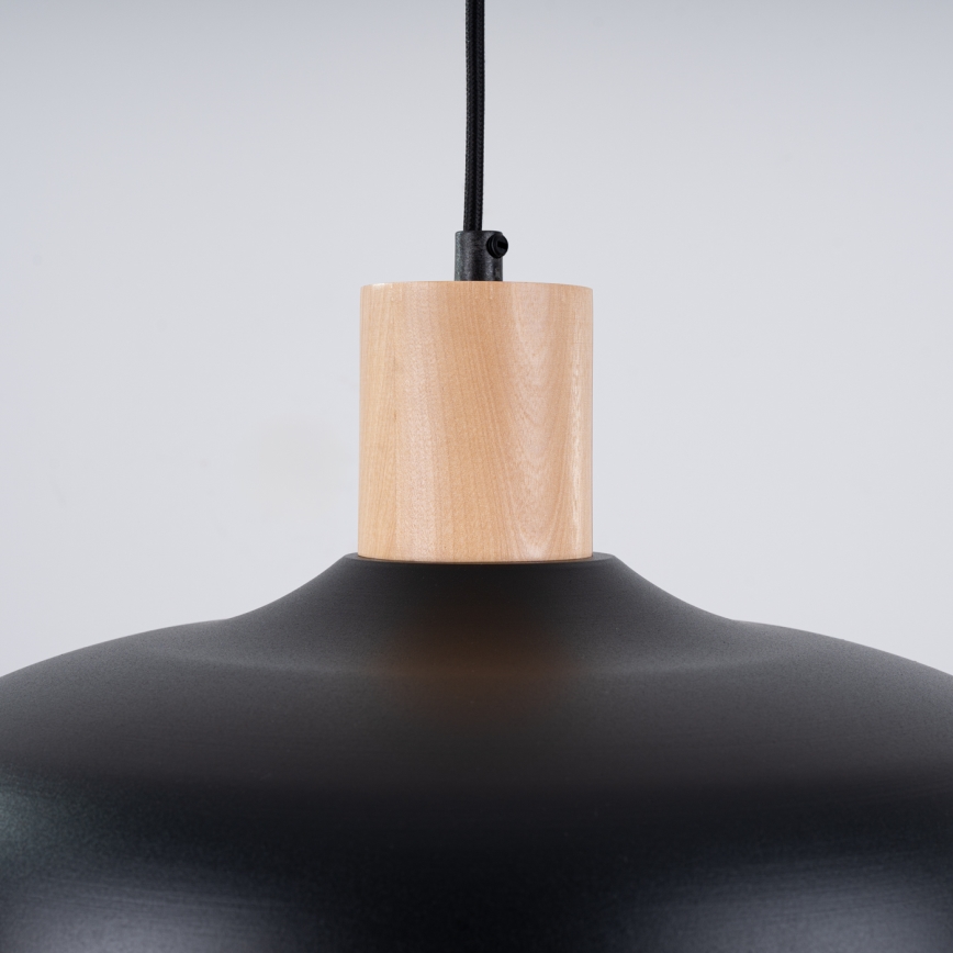 Luster na sajli INDY 1xE27/15W/230V, prečnik 38 cm, crne boje