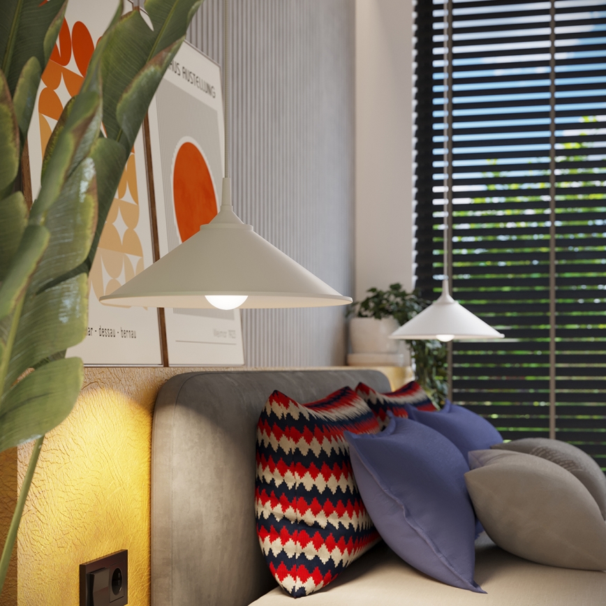 Luster na sajli ZUMA 1xE27/15W/230V prečnik 30 cm bela