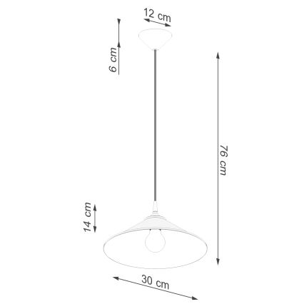 Luster na sajli ZUMA 1xE27/15W/230V prečnik 30 cm bela