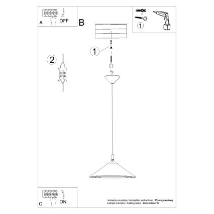 Luster na sajli ZUMA 1xE27/15W/230V prečnik 30 cm bela
