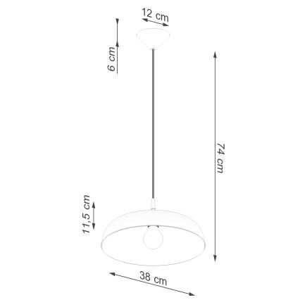 Luster na sajli GINA 1xE27/15W/230V Ø 38 cm beo