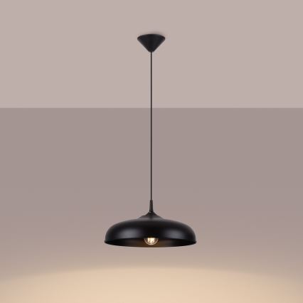 Luster na sajli GINA 1xE27/15W/230V Ø 38 cm crna