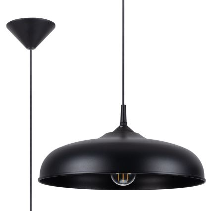 Luster na sajli GINA 1xE27/15W/230V Ø 38 cm crna