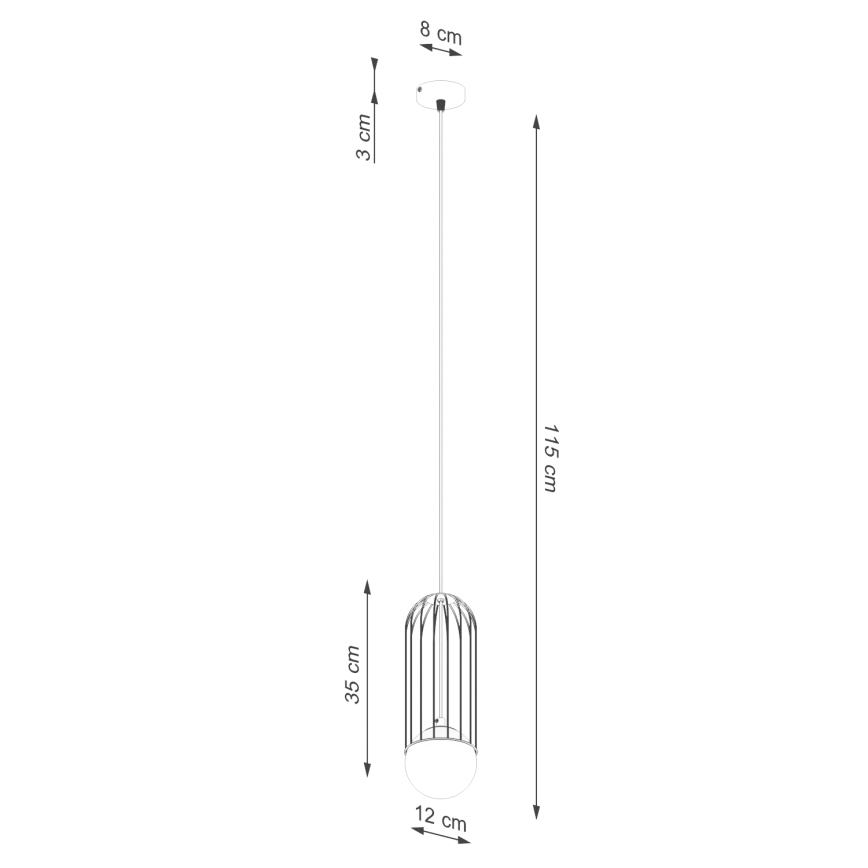 Luster na sajli BRINA 1xG9/8W/230V bela