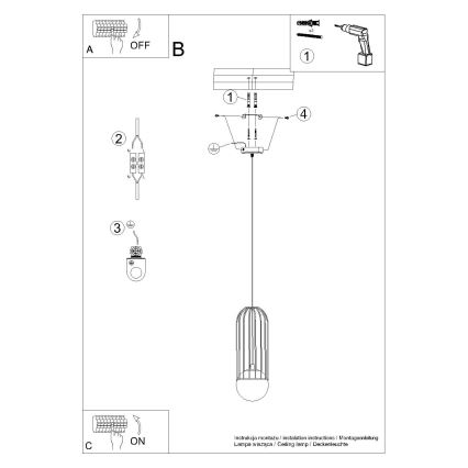 Luster na sajli BRINA 1xG9/8W/230V bela