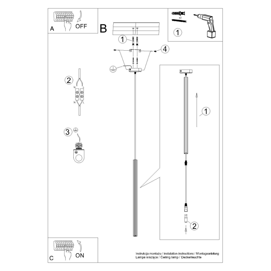 Luster na sajli ARCHE 1xG9/8W/230V beo