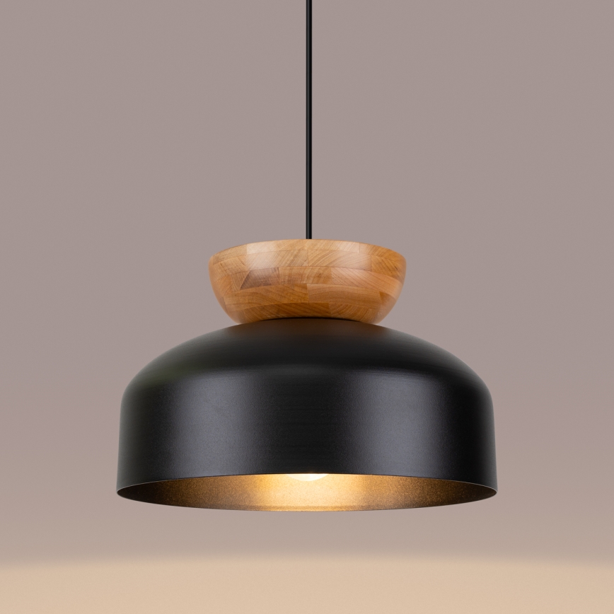 Luster na sajli MARION 1xE27/15W/230V, prečnik 29,5 cm, crne boje