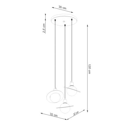 Luster na sajli HYPERION 3xG9/8W/230V beli