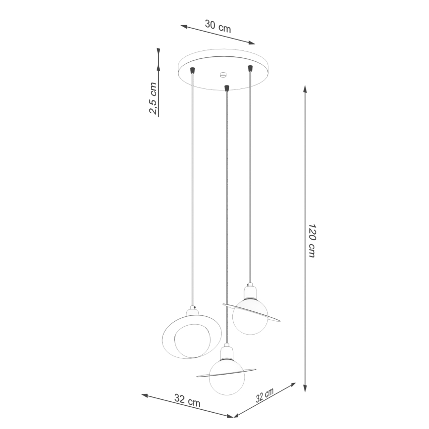 Luster na sajli HYPERION 3xG9/8W/230V beli