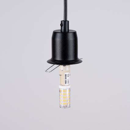 Luster na lanku HYPERION 1xG9/8W/230V crni