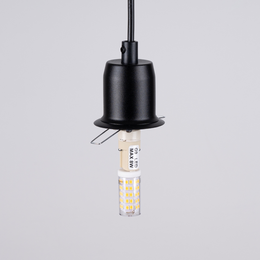 Luster na lanku HYPERION 1xG9/8W/230V crni