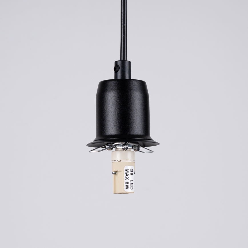 Luster na lanku HYPERION 1xG9/8W/230V crni