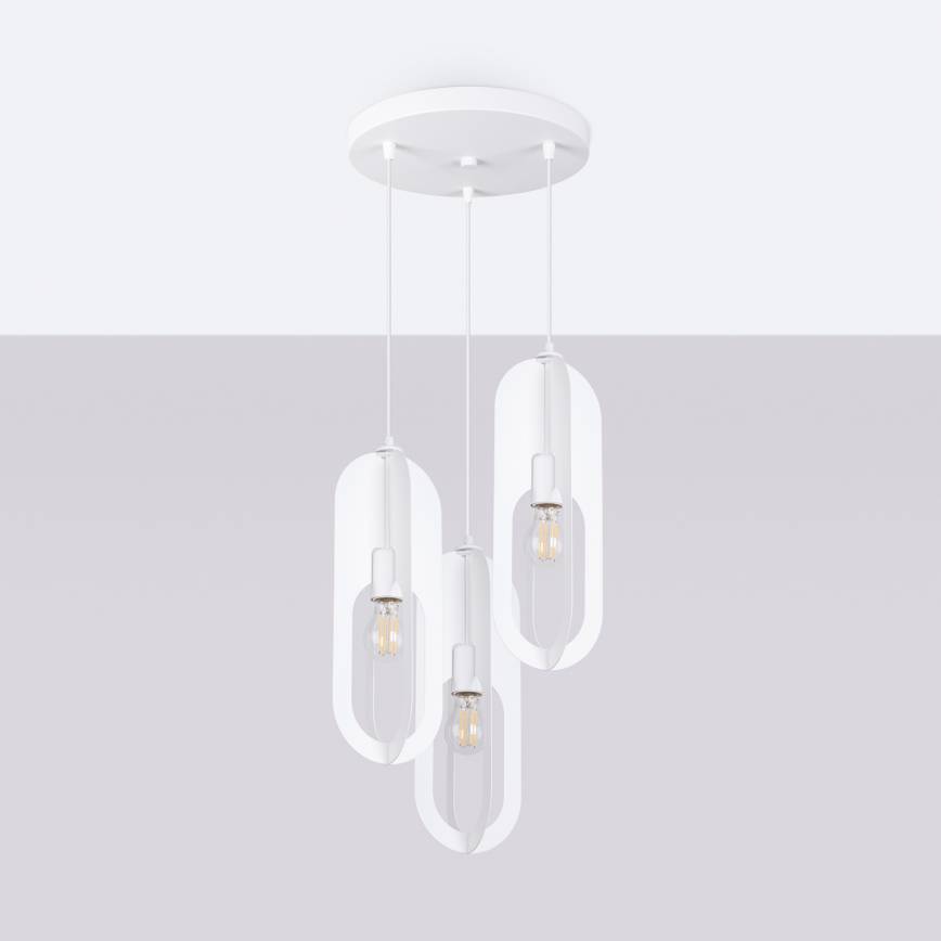 Luster na sajli NICUS 3xE27/15W/230V bela