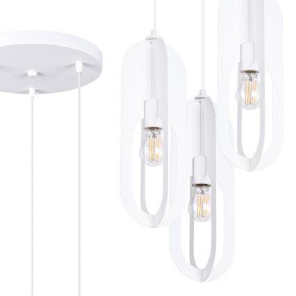 Luster na sajli NICUS 3xE27/15W/230V bela