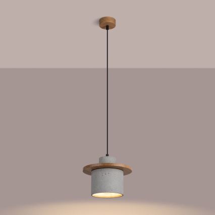 Luster na lanku MAB 1xE27/15W/230V prečnik 22 cm beton/siva