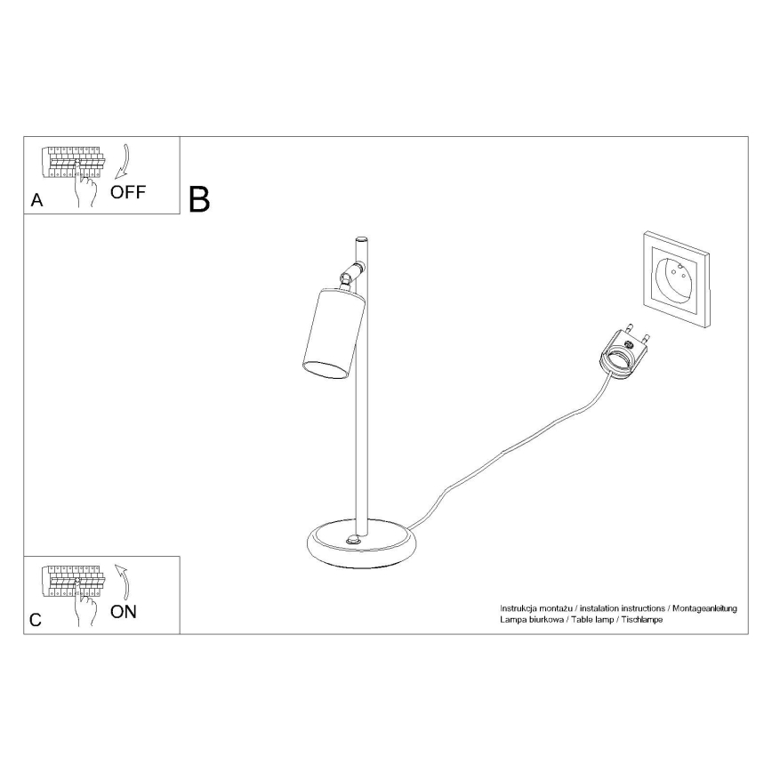 Stona lampa WINX 1xGU10/10W/230V crna/sjajni hrom