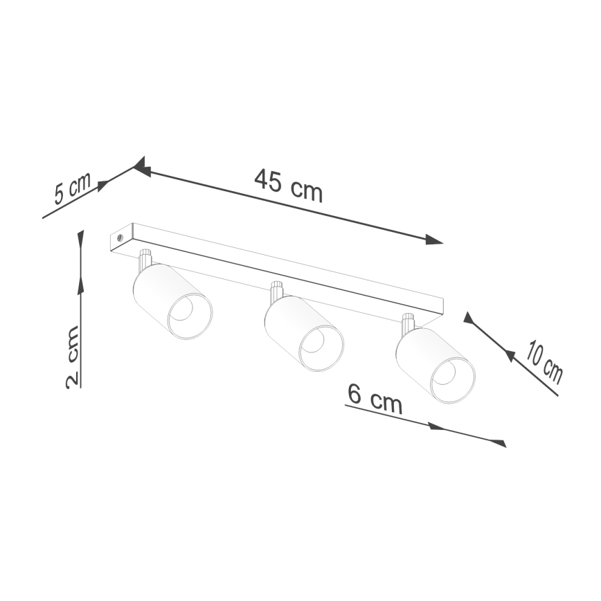 Spot svetiljka WINX 3xGU10/10W/230V crna/bakar
