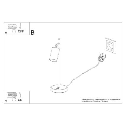 Stona lampa WINX 1xGU10/10W/230V crna/zlatna