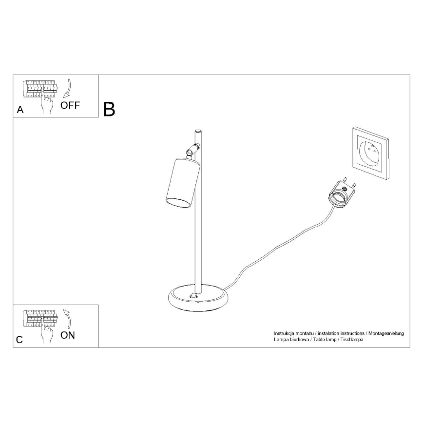Stona lampa WINX 1xGU10/10W/230V crna/zlatna