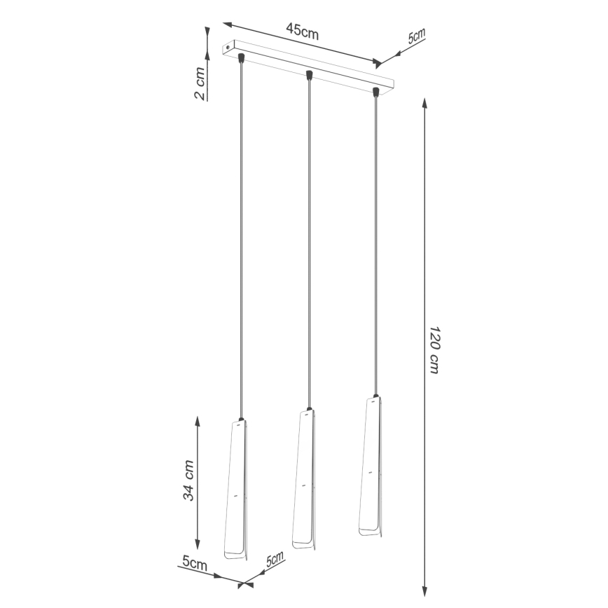 Luster na sajli PRYSM 3xG9/8W/230V bela