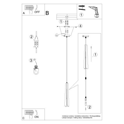 Luster na sajli PRYSM 1xG9/8W/230V crni