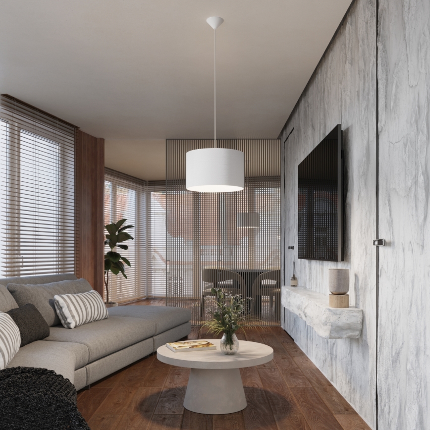 Luster na sajli NOVA 1xE27/15W/230V prečnik 40 cm beli