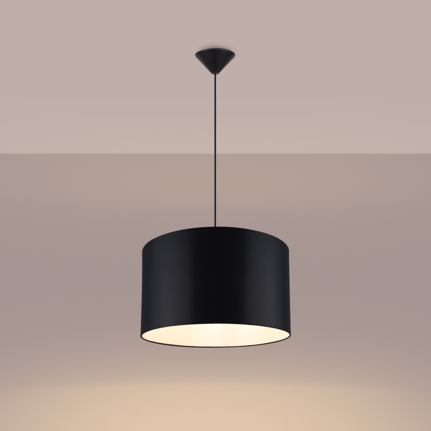 Luster na sajli NOVA 1xE27/15W/230V, prečnik 40 cm, crne boje