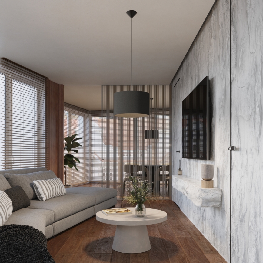Luster na sajli NOVA 1xE27/15W/230V, prečnik 40 cm, crne boje