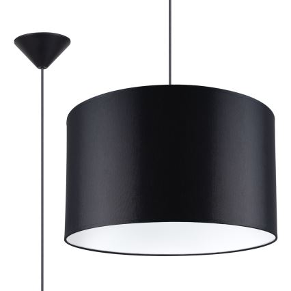 Luster na sajli NOVA 1xE27/15W/230V, prečnik 40 cm, crne boje
